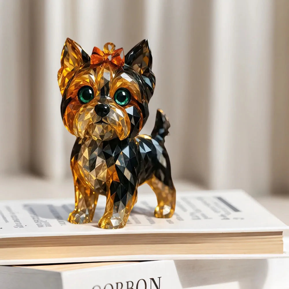 Creative Fake Crystal Mini Collectible Art Clear Statue Resin Animal Artwork Sculpture for Home Office Shelf Desk Table Decor