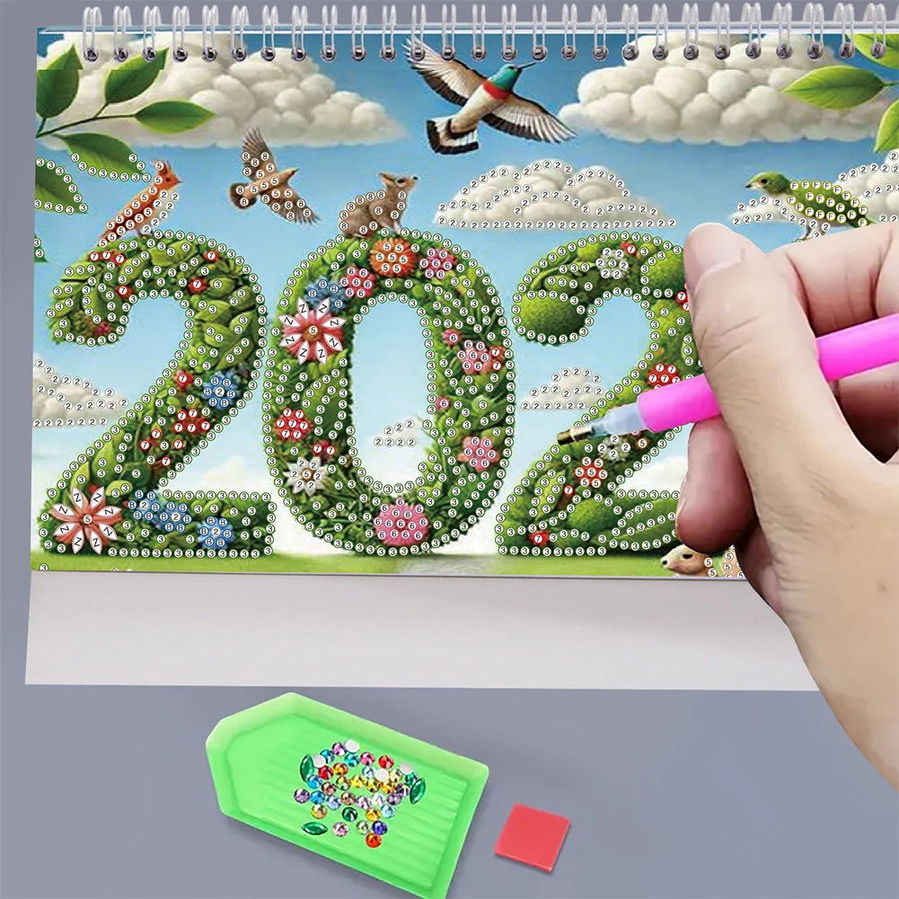 2026 Calendar DIY Diamond Painting Art Kit Diamond Painting Kit DIY Diamond Art Desk Calendar for Home Office School Scheduling