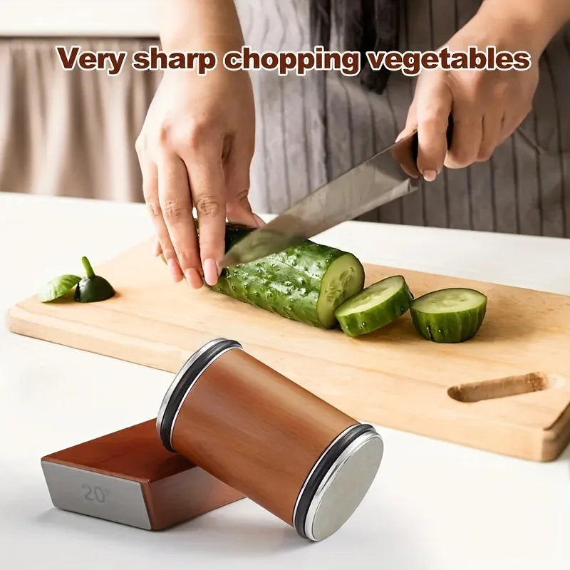 1pc Rolling Tool Sharpener with 15° 20° Magnetic Angles – Industrial Diamond Kitchen Sharpener Set for Easy, Precise Sharpening