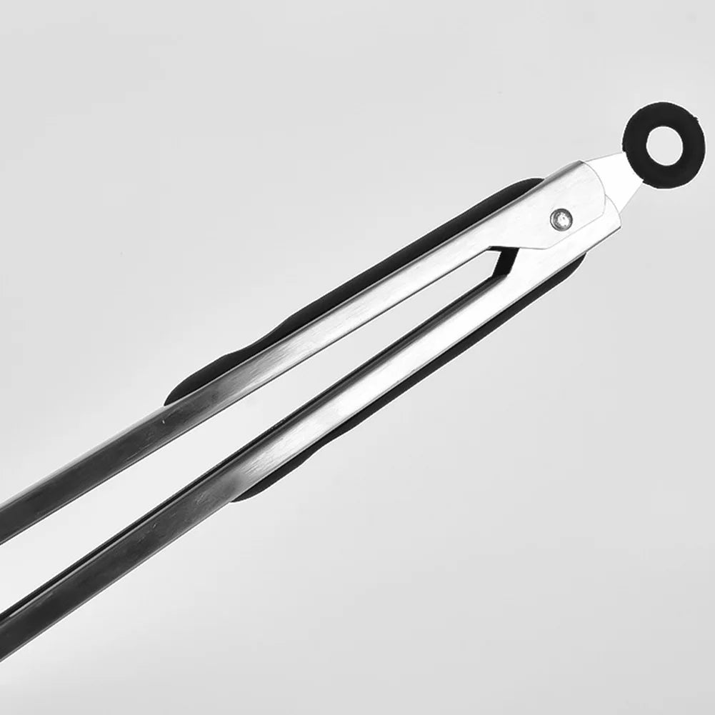 BBQ Grilling Tong Stainless Steel Anti-scalding Bread Food Clip Salad Bread Serving Non-Stick Tool for Kitchen Barbecue