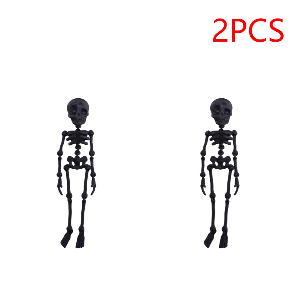 2/5PCS 3D Printed Skeleton Fridge Magnets with Movable Joints Cute Skull Fridge Magnets Home Kitchen Halloween Funny Decoration