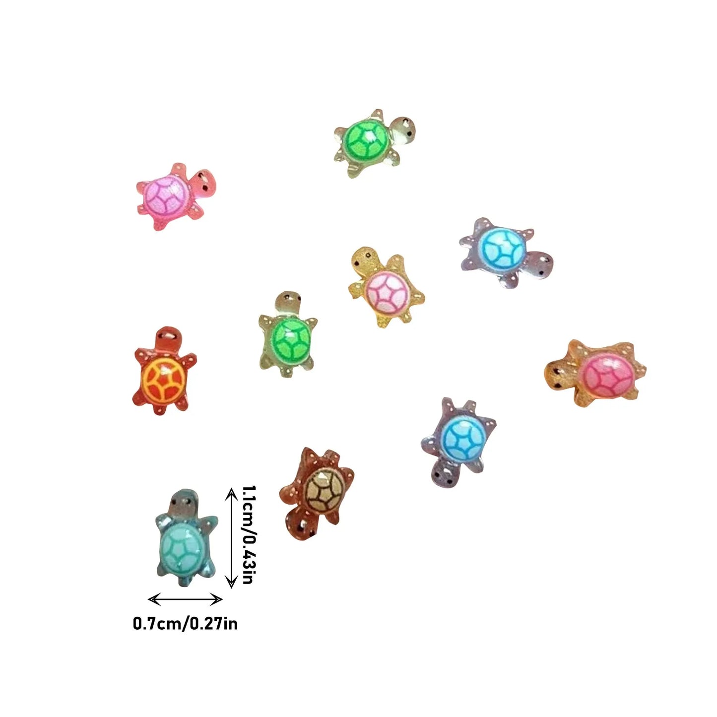 100pcmini Resin Animal Turtle Glow In The Dark Pieces Miniature Items Dolls Hideable Little Turtle For Garden Decoration Dollhou