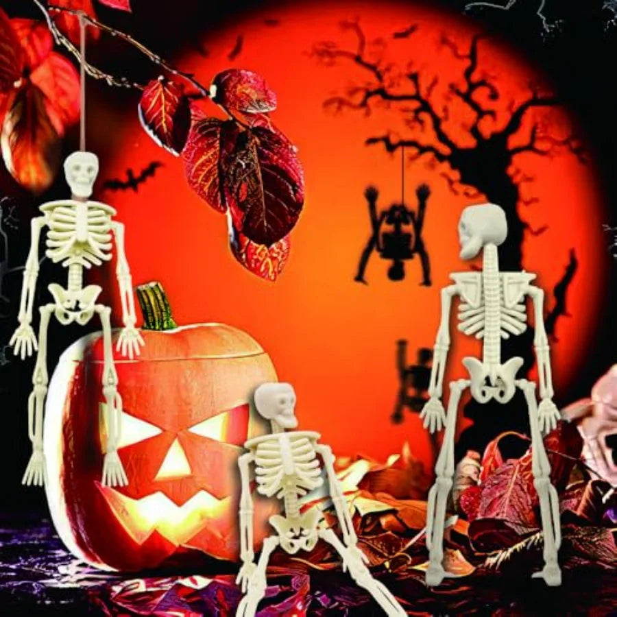 12Pcs Halloween Mini eleton Figurine 6 Posable eletons Decor Plastic eleton Figure for Halloween Spooky Home Decor Haunted Hoe
