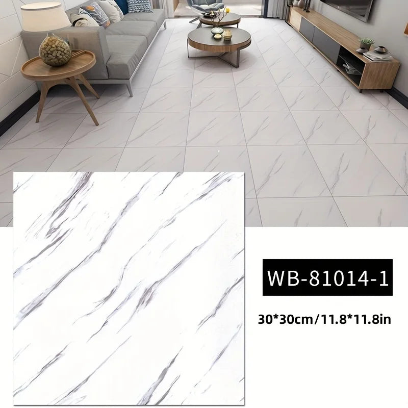 30PCS Peel - off Thickened Floor Stickers: Imitation Marble for Furniture Decoration