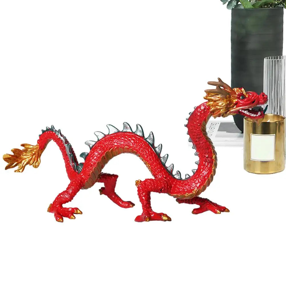 Feng Shui Dragon Statue Lucky Chinese Dragon Decor Realistic Table Decor Dragon Year Sculpture Figurines For Living Room Shelf