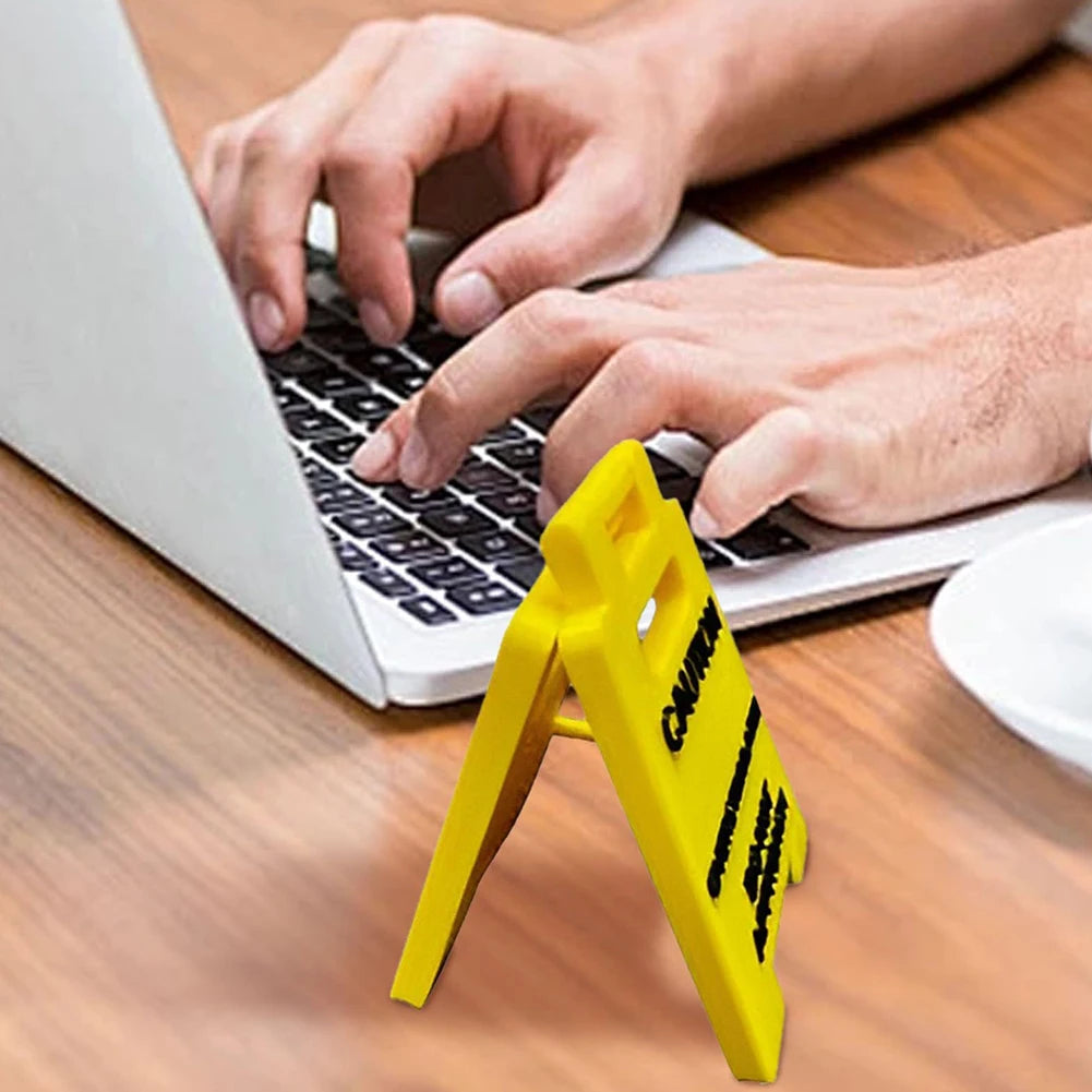 Caution Overstimulated Desk Sign Desk Caution Sign 3D Printed Table Warning Decoration Mini Warning Caution Sign for Desk Decor