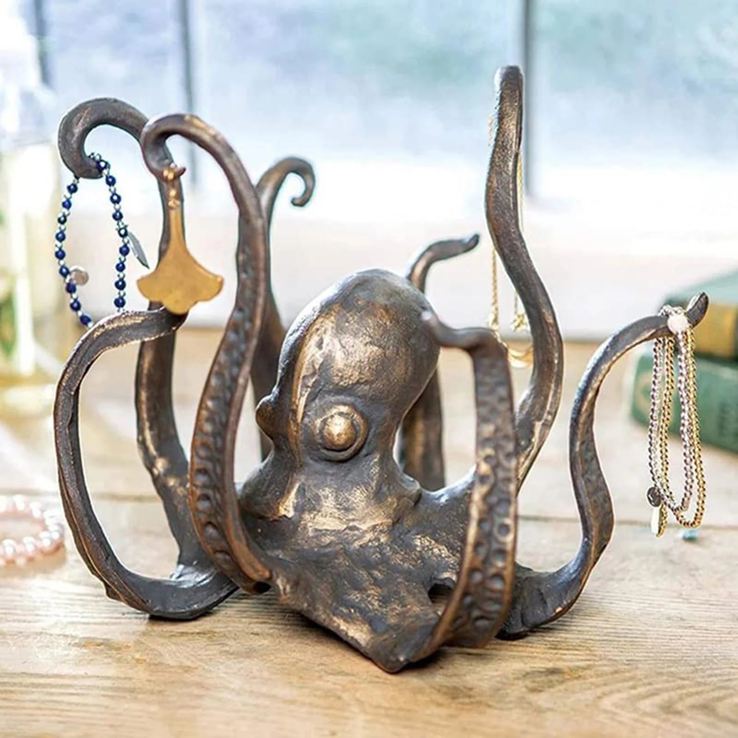 Octopus Coffee Cup Holder Resin Rack Organizes 8 Cups Durable Kitchen Storage Shelf Stylish Bathroom Decor Gift 27x19cm