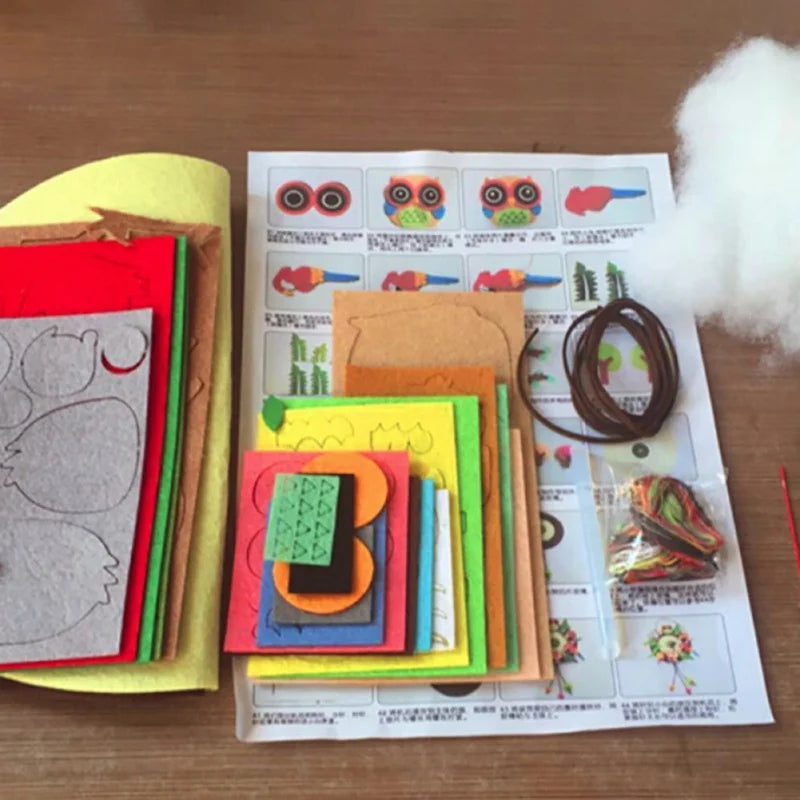DIY Handmade Felt Making Tools Child Toys Wall Clock Cute Marine Clock For Kindergarten Home Bedroom Kitchen Decoration