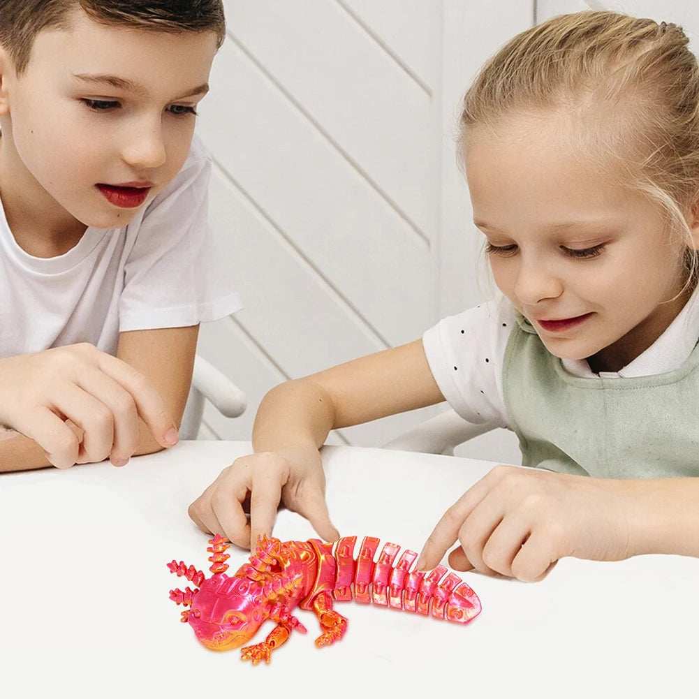 Articulated Mechanical Axolotl Figurine Collectible Axolotl Fidget Toy Executive Desk Toy for Stress Relief Home Decor