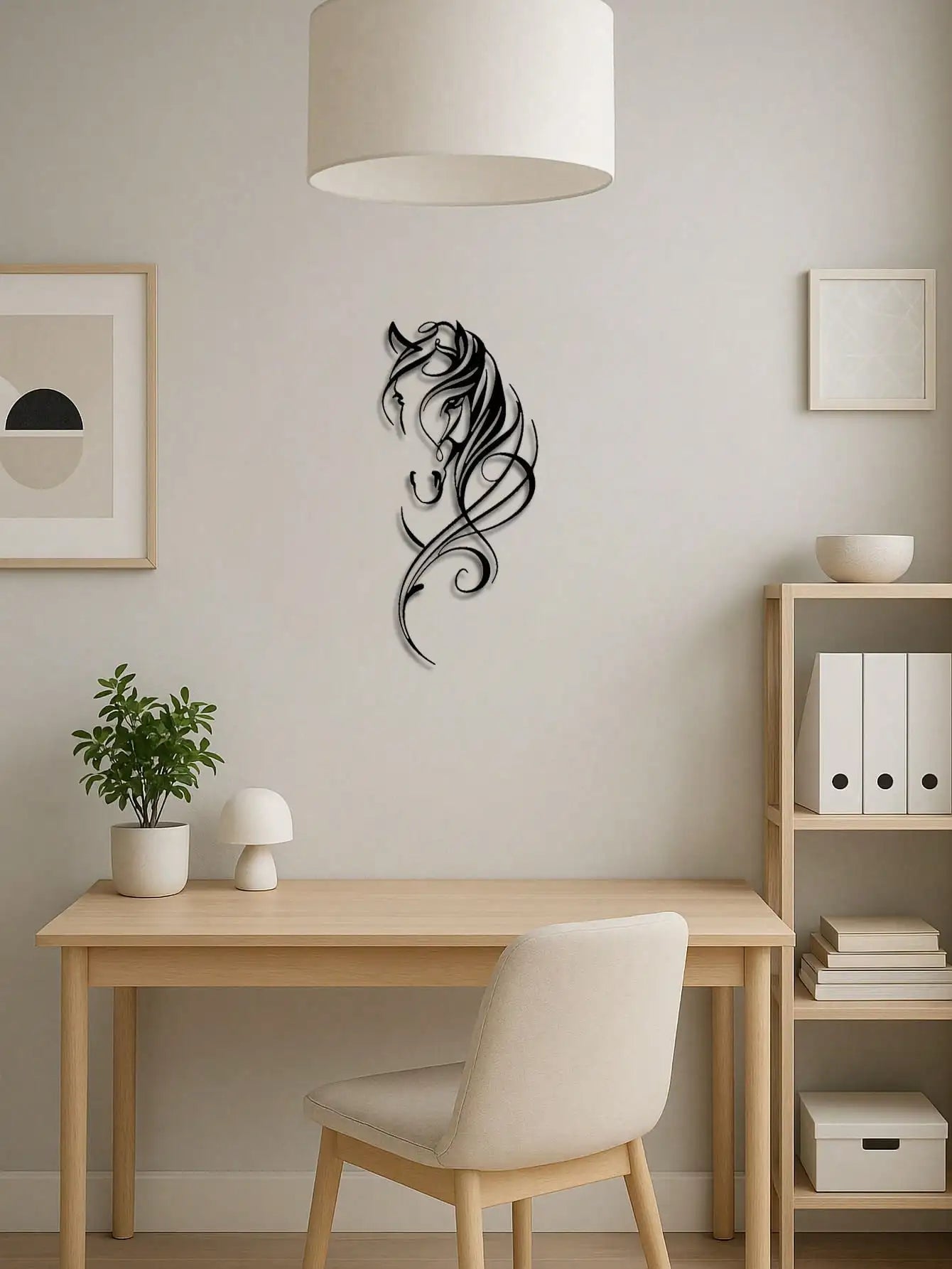 Modern Abstract Horse Metal Wall Sculpture – Industrial Decor – Halloween, Christmas Gift