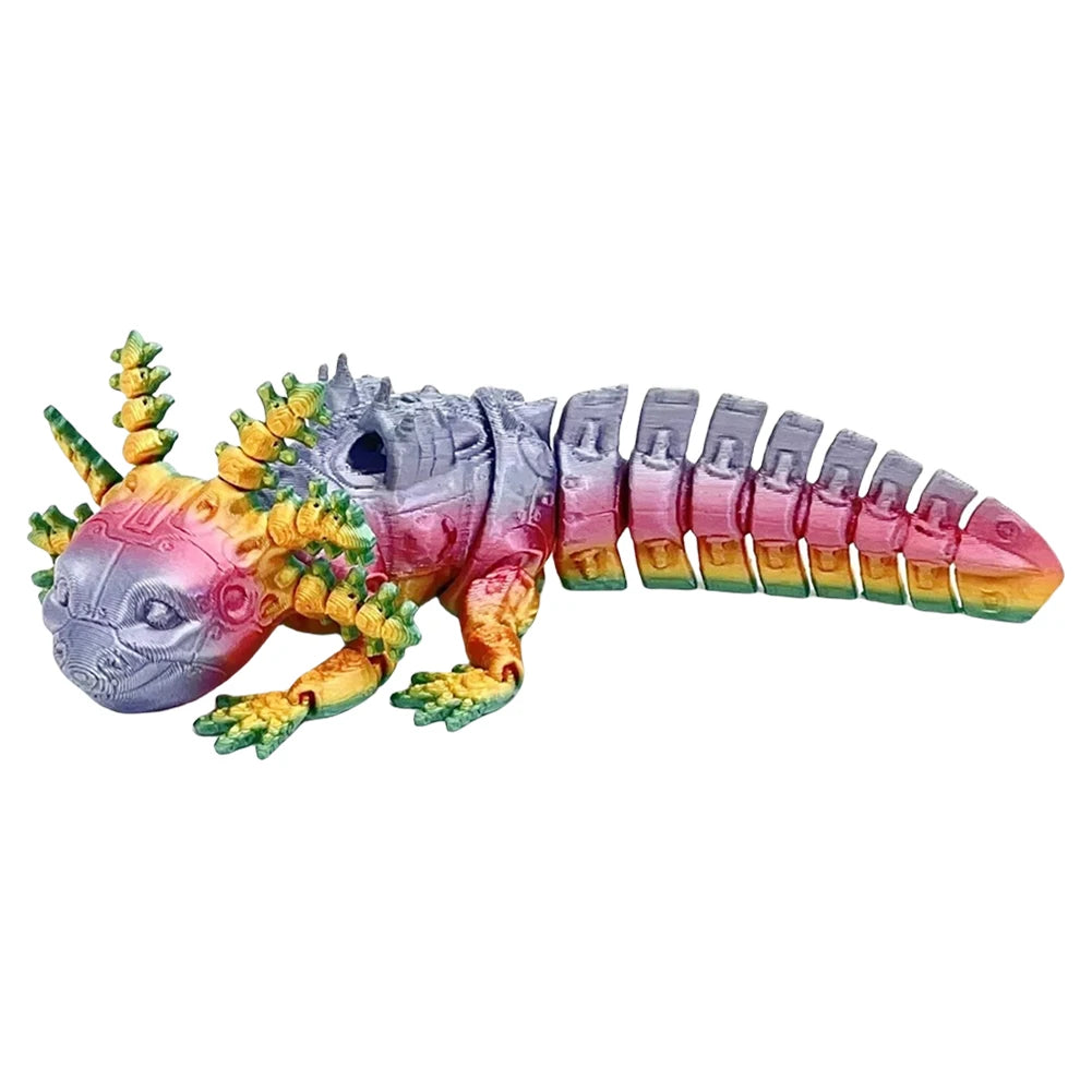 Articulated Mechanical Axolotl Figurine Collectible Axolotl Fidget Toy Executive Desk Toy for Stress Relief Home Decor