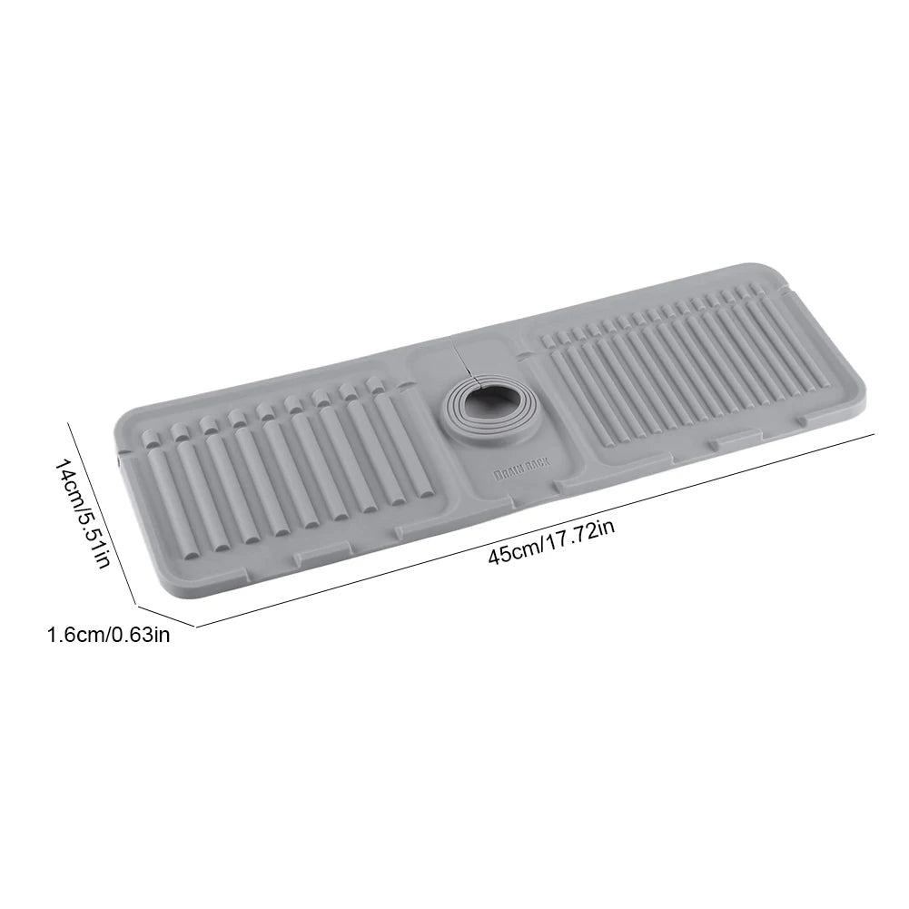 Silicone Drip Catcher Tray Quick Dry Water Catcher Mat Multi-Purpose Faucet Drainage Pad Drying Mat for Kitchen Bathroom