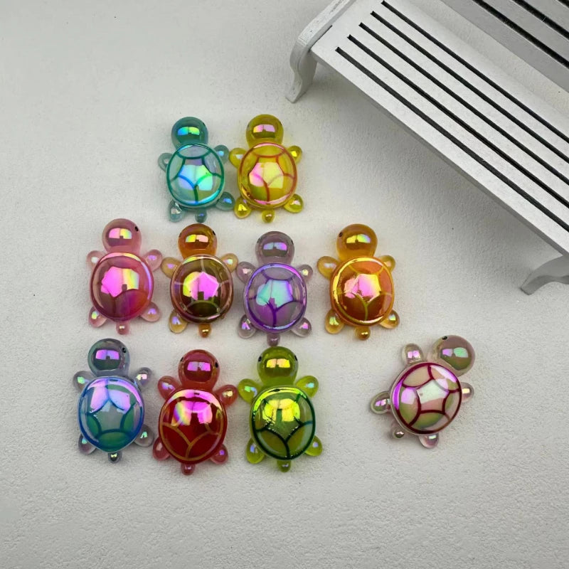 1/10Pcs Cartoon Cute Mini Luminous Turtle Resin Ornament Landscape Figurines Creative DIY Home Decoration Accessories Gifts