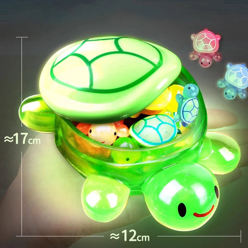 Cute Cartoon Luminous Turtle Storage Box Home Decor Resin Crafts Glowing Small Turtle Toy Storage Case Ornaments Decoration