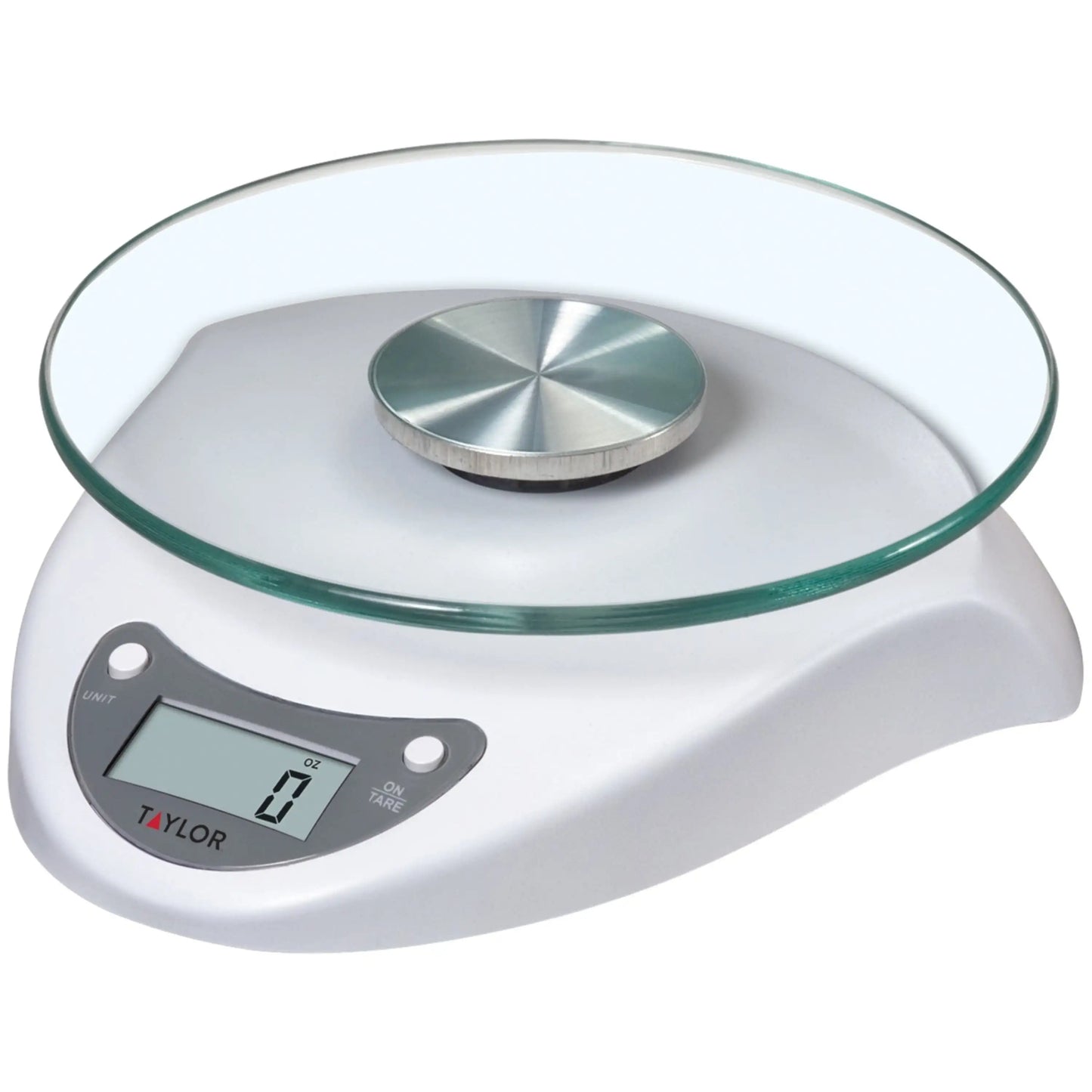White Digital Food Scale, Precision Kitchen Scale for Baking, Cooking, Meal Prep, Easy Clean, LCD Display, Compact Design