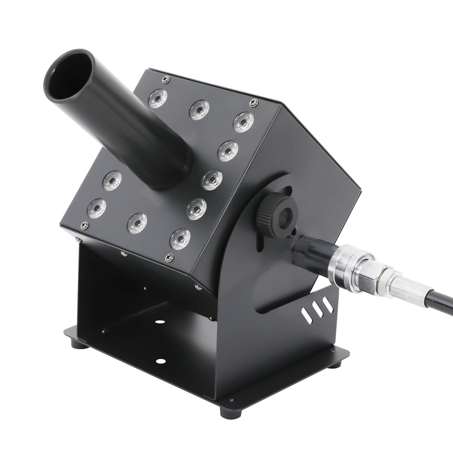 CO2 Fog Machine 110V with 12 LEDs 19.69-26.25ft Jet Effect, DMX Controlled for Parties, Stage, Halloween