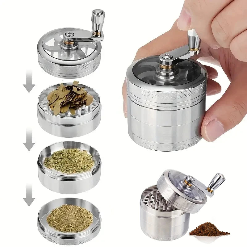 Handheld Kitchen Spices Grinder For Nutmeg, Ginger, Rock Salt & Peppercorns, Manual Crusher Tool For Seasoning & Cooking Needs