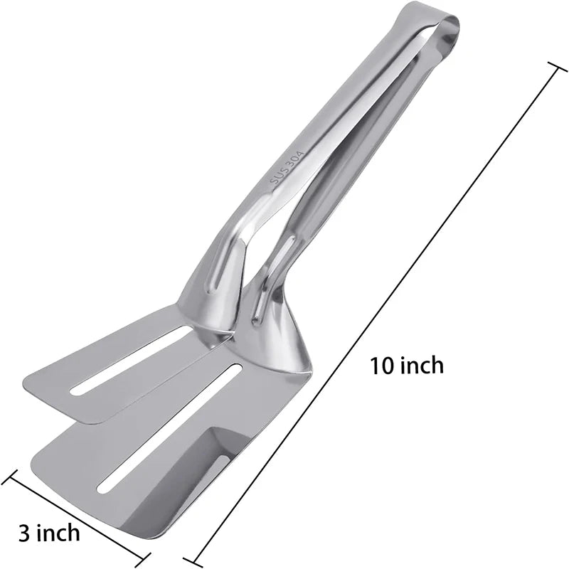 Stainless Steel Food Tongs - Multipurpose Kitchen Turner for Grilling, Flipping Steak, Fish & Pizza cuisine kitchen tools