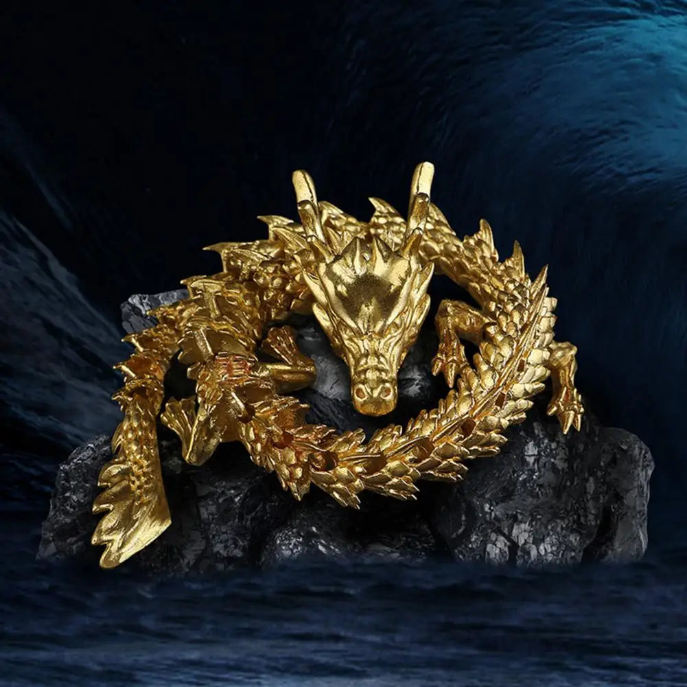 3D Printed Articulated Dragon Chinese Dragon Flexible Realistic Made Ornament Toy Model Home Office Decoration Decor