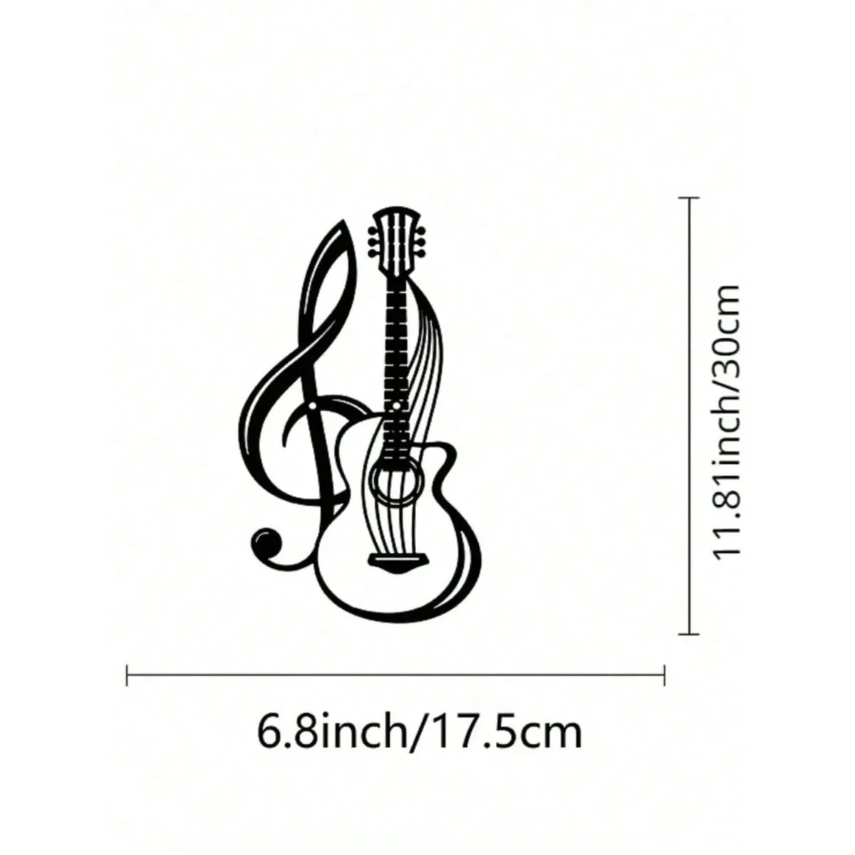1PC Black Metal Guitar Wall Art (Wall Sculpture) |Creative Iron Hanging for Home | Music Lover Gift | Halloween & Christmas Gift