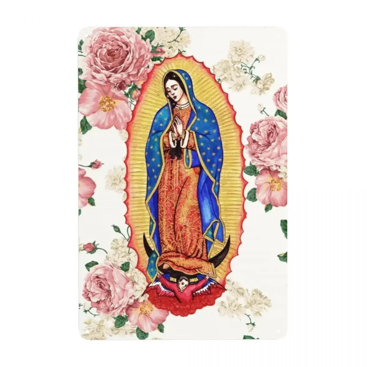 Retro Virgin Mary Of Guadalupe Metal Tin Sign - Custom Mexico Catholic Saint Plaque, Pub Cafe Yard Home Decor