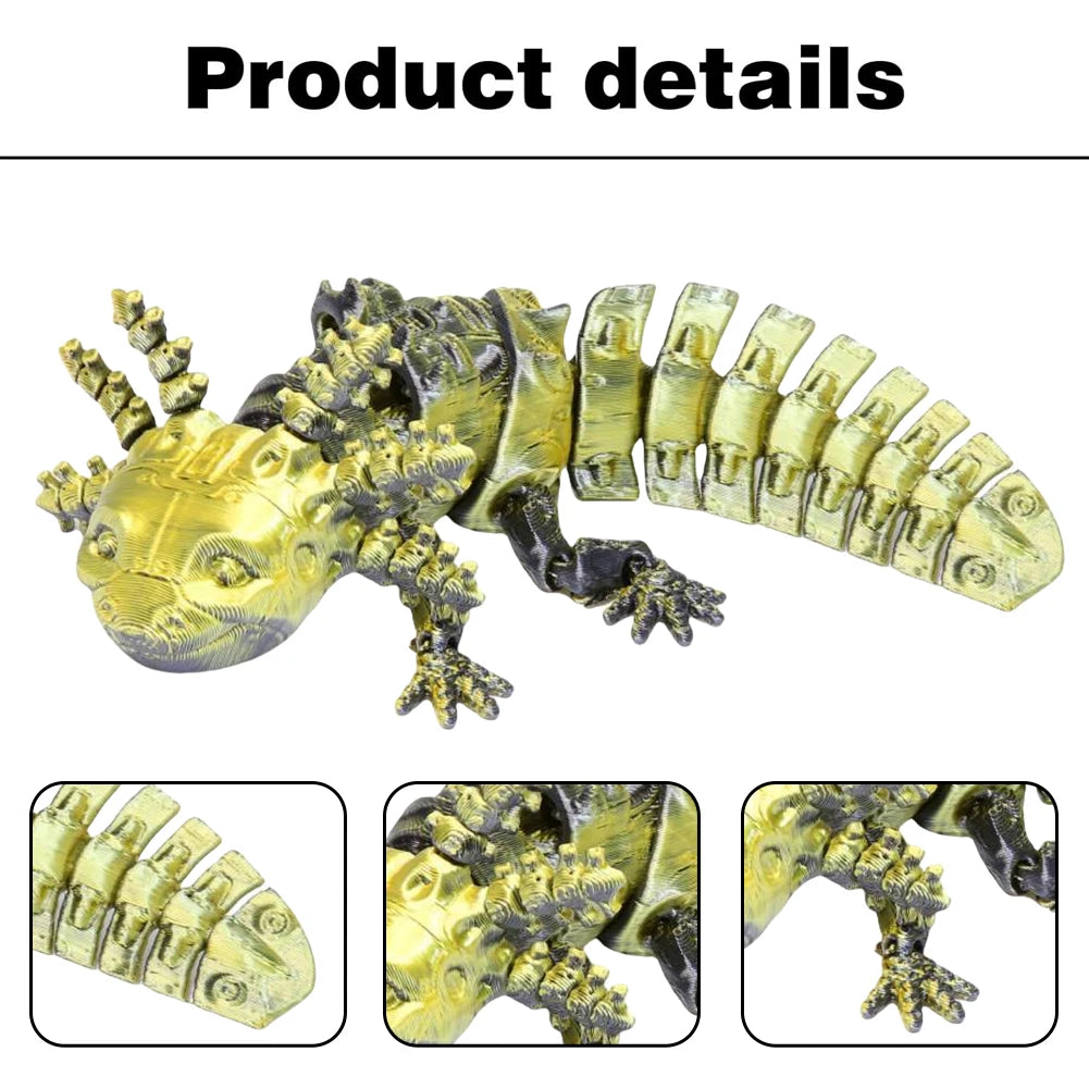 Articulated Mechanical Axolotl Figurine Collectible Axolotl Fidget Toy Executive Desk Toy for Stress Relief Home Decor