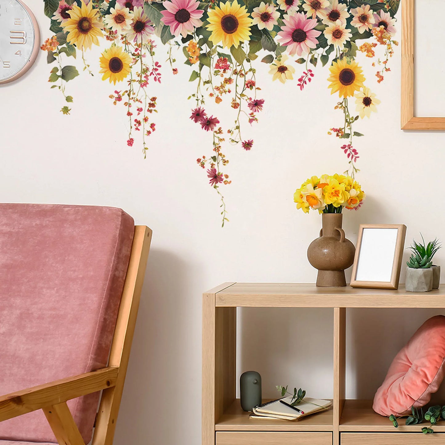 Floral and Foliage Wall Decals Peel and Stick Mural Art for Home Decor Bedroom Living Room Accent Wall Background Decoration