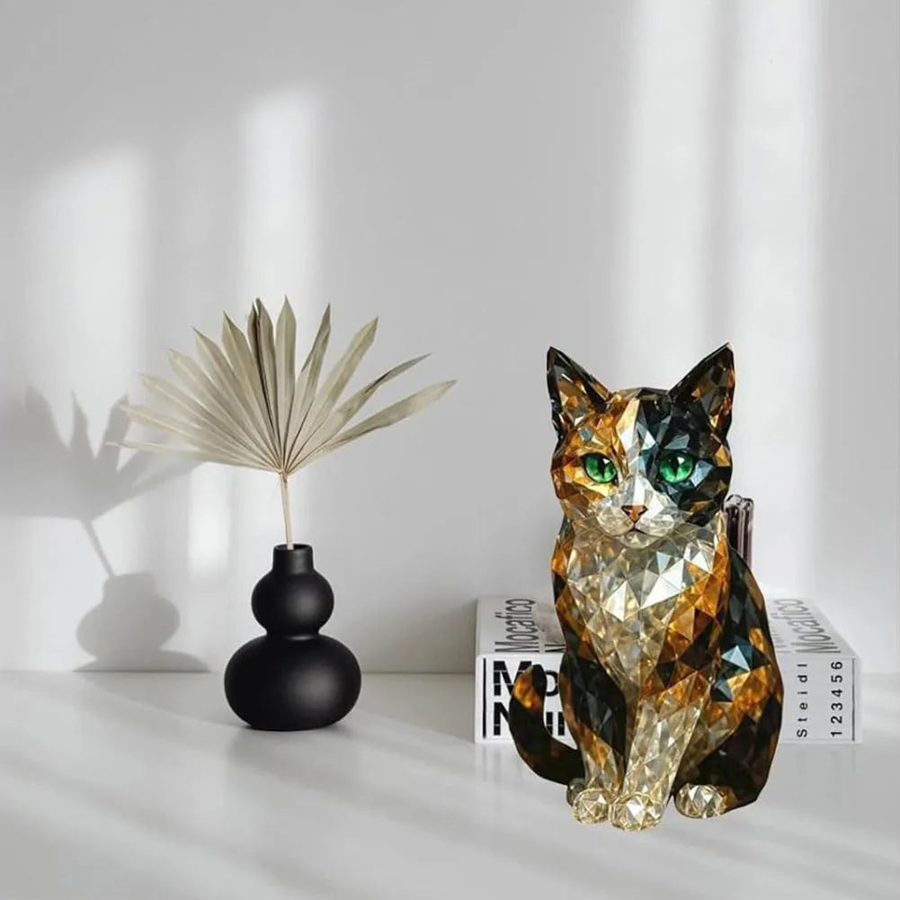 Creative Fake Crystal Resin Painted Animal Statue Mini Collectible Art Clear Statue Home Office Desktop Decoration Ornament