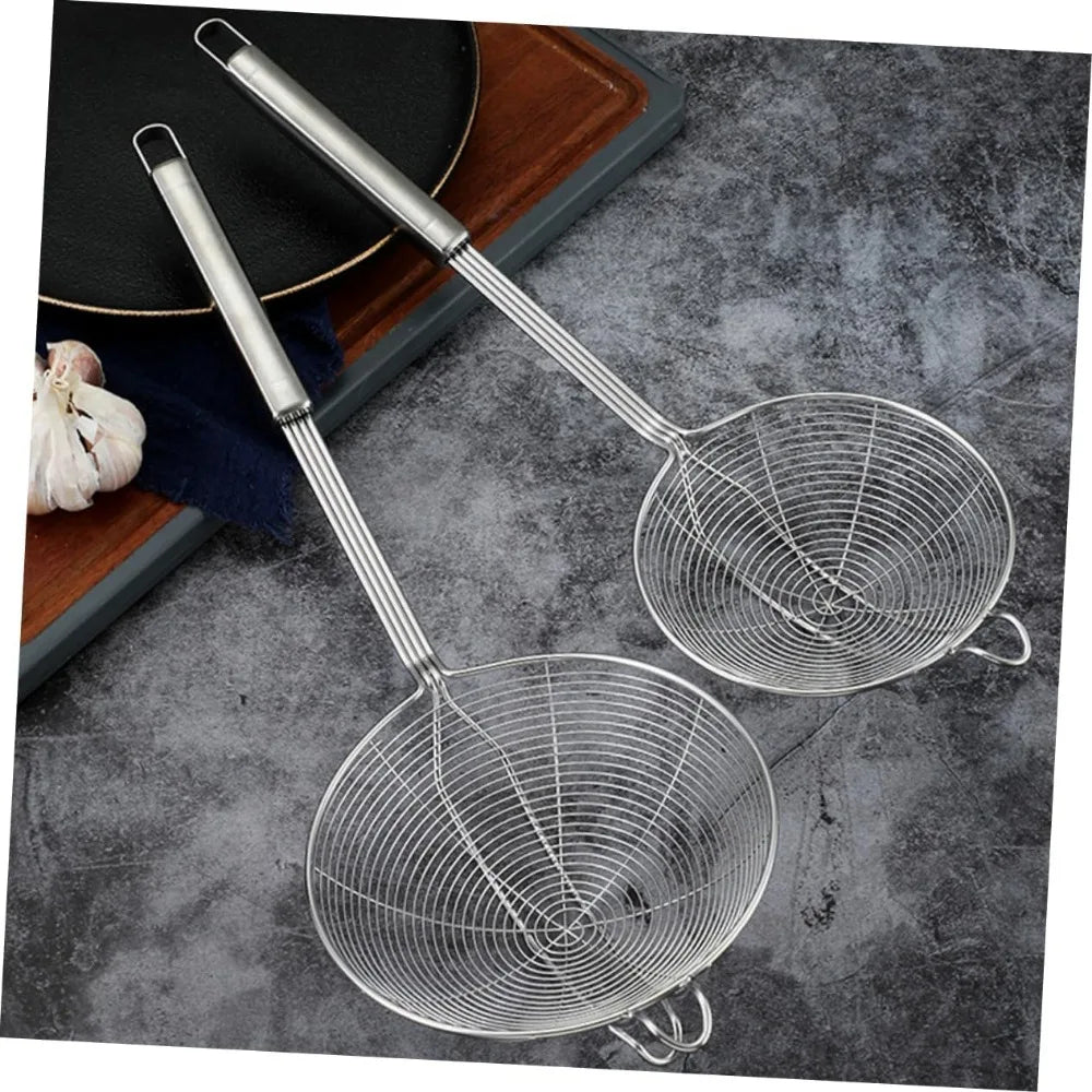 Large Stainless Steel Slotted Spoon with Hook Multi-Purpose Kitchen Strainer for Pasta and Fried Foods for Cooking and Frying