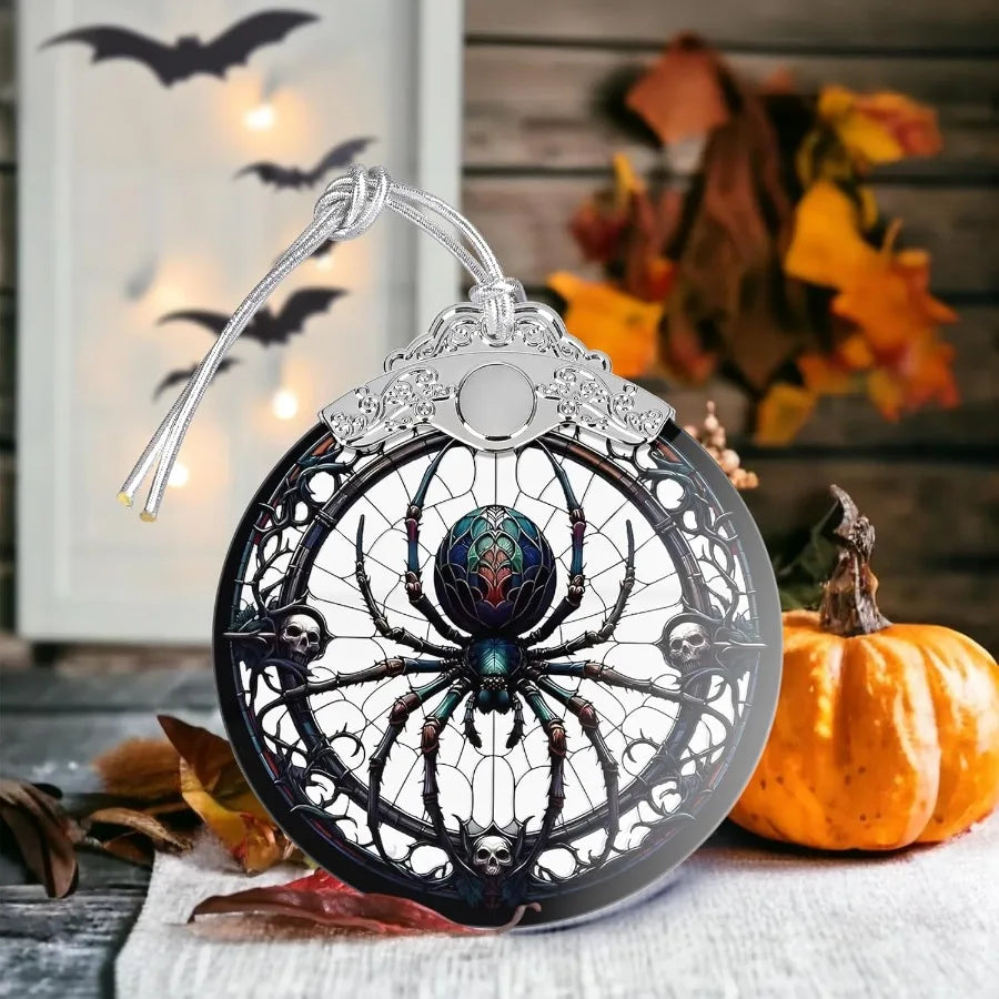 Christmas Ornament Stained Glass Ornament Christmas Decorations for Tree Holiday Ornament Unique Gift Idea Dark Spider