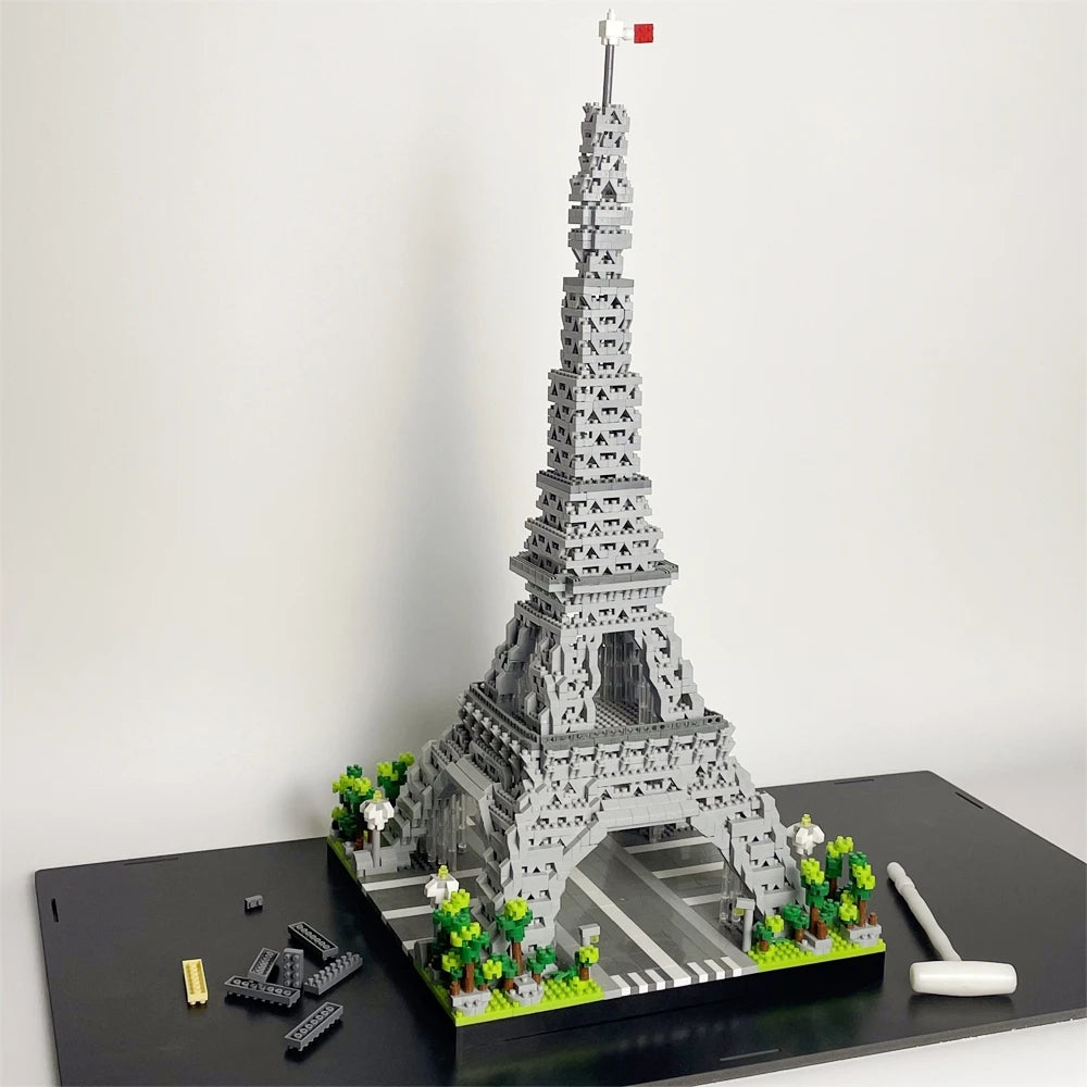 Eiffel Tower Paris Architectural Micro Mini Model Building Blocks Toy : Enhance Your Office Decor, Boost Hand Skills Gift