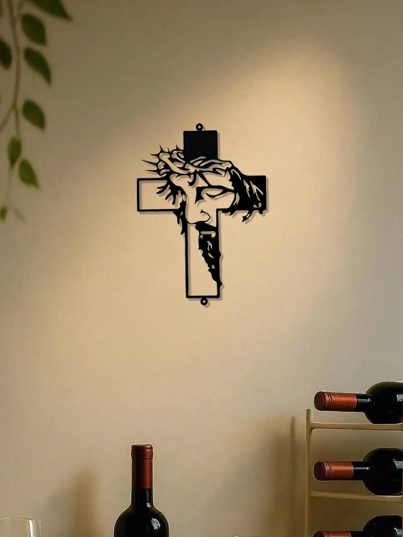 11.8 Inch Jesus Metal Cross Wall Sculpture – Rustic Christian Decor – Halloween, Christmas Gift