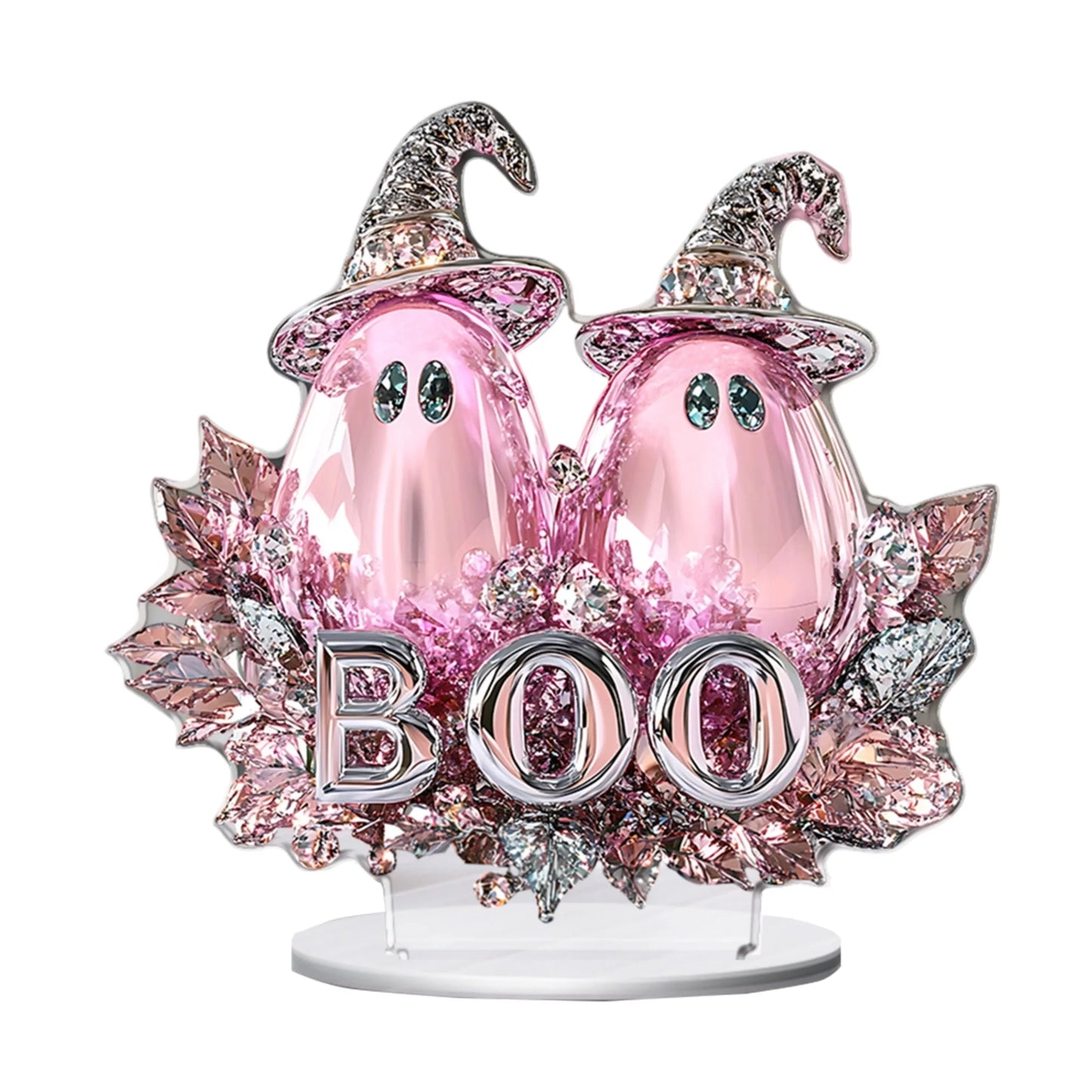 Halloween Party Decorations Spooky Acrylic Crystal Pumpkin 2D Flat Statue Ornament Table Centerpiece for Home Décor