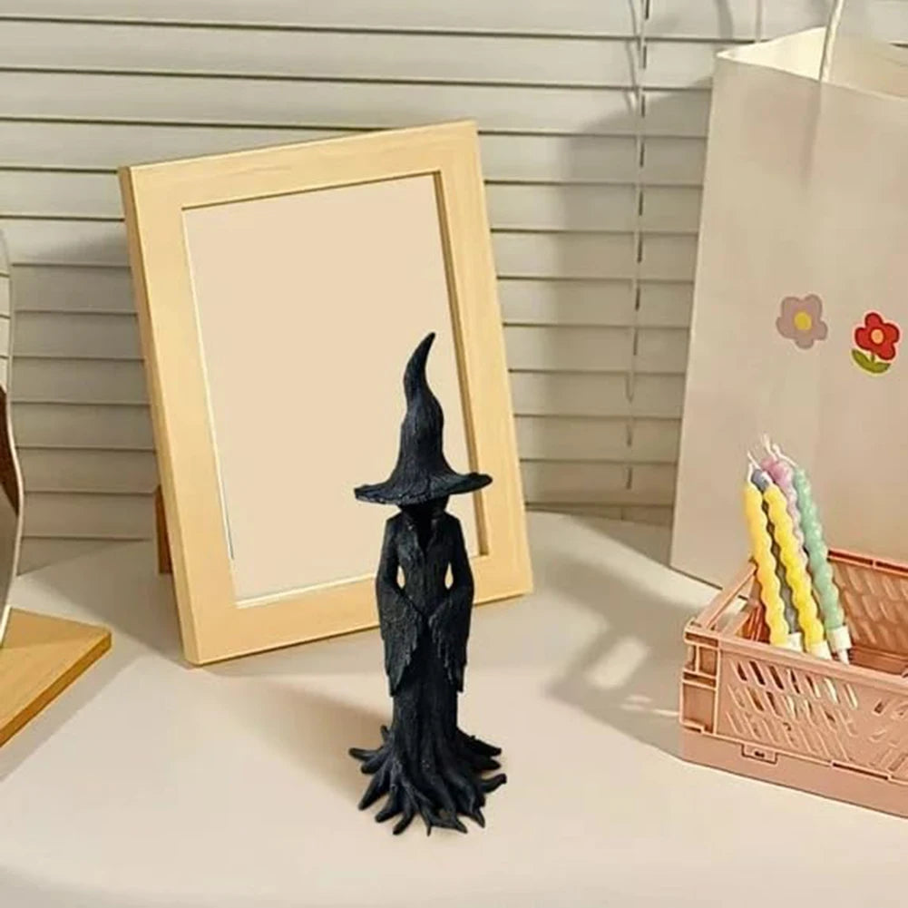 Enchanting Witch Statue 30CM Resin Halloween Home Desktop Statue Ornament Retro Gothic Indoor Figurine Halloween