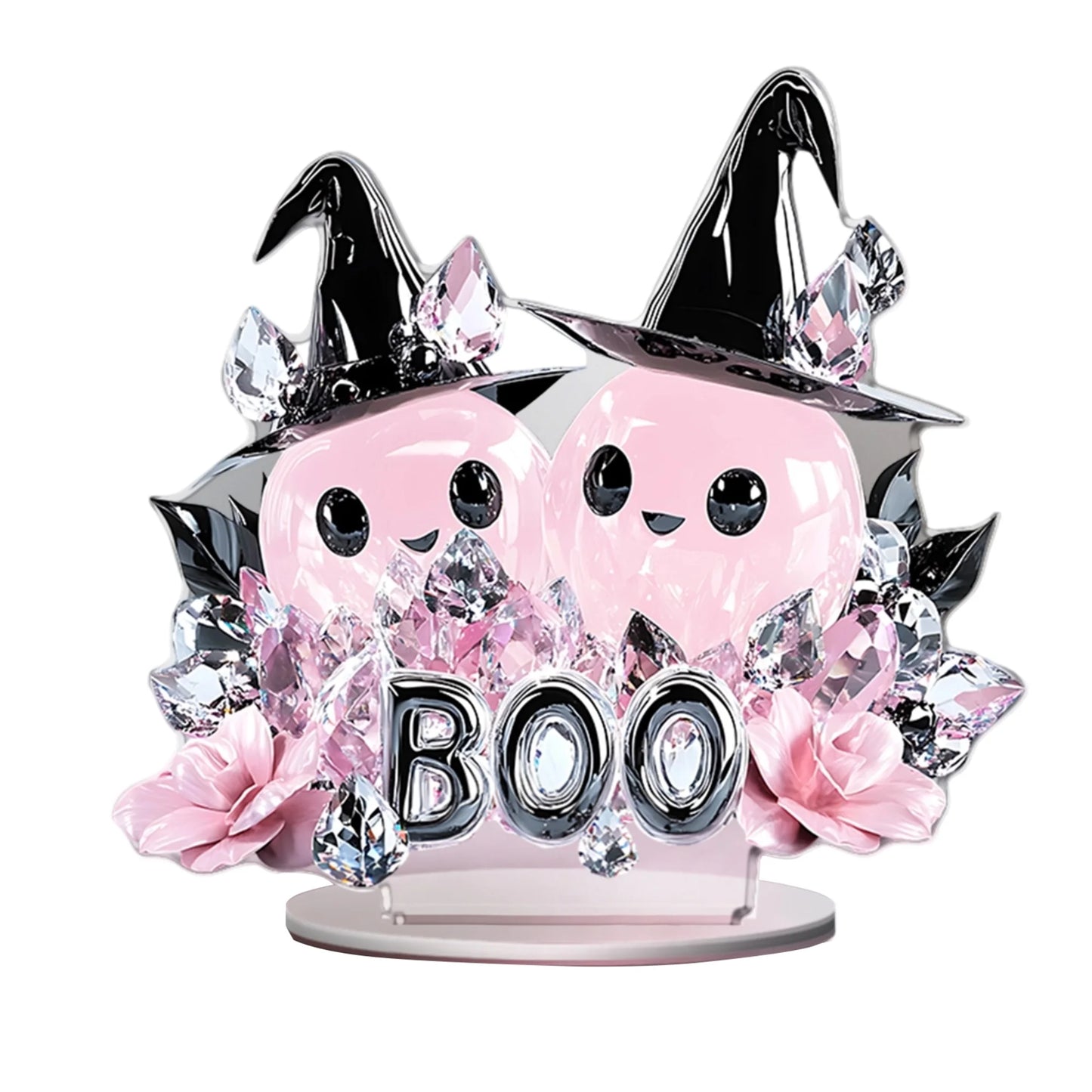 Halloween Party Decorations Spooky Acrylic Crystal Pumpkin 2D Flat Statue Ornament Table Centerpiece for Home Décor