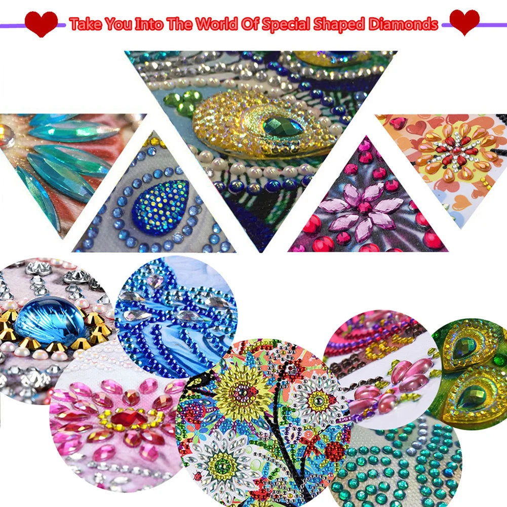 Acrylic Christmas Special Shape Merry-go-round Rhinestones Desktop Ornaments Diamond Painting Desktop Decors for Adults Beginner