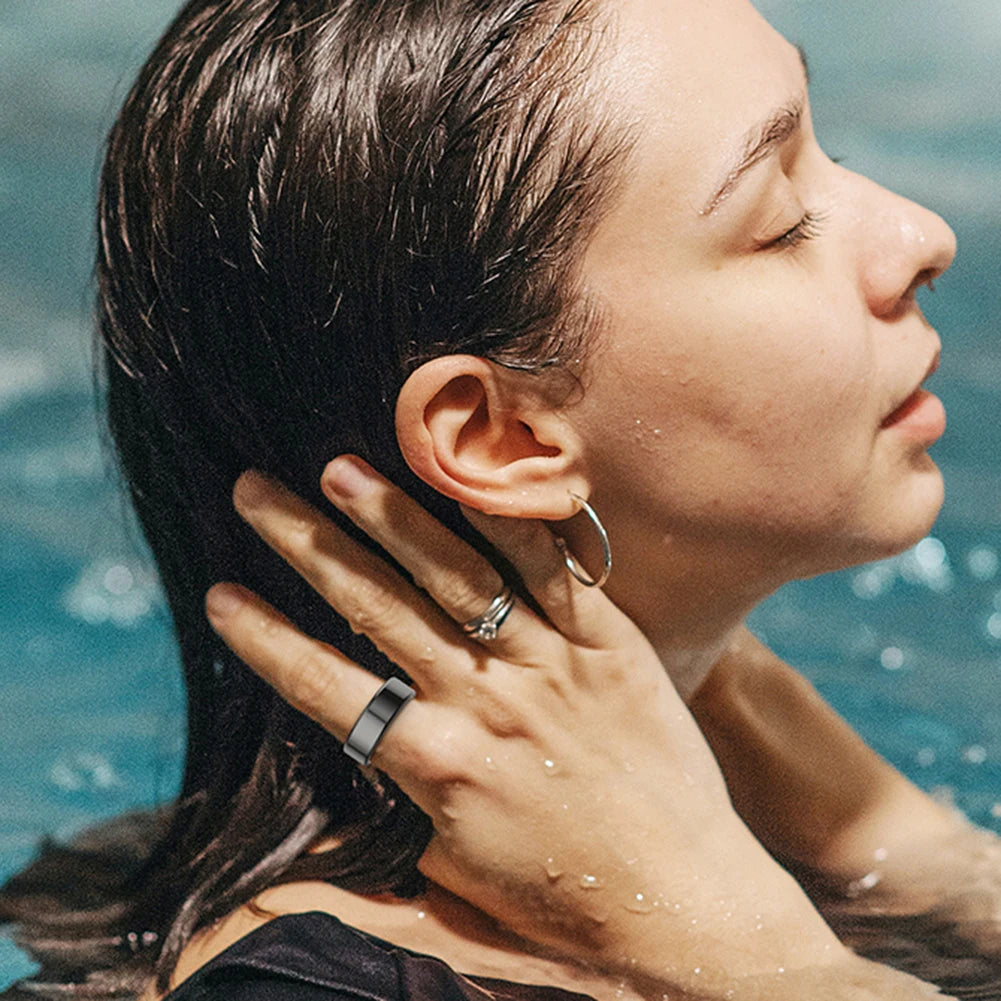 R02 Smart Ring Sleep Monitor 5.0 Bluetooth-Compatible Blood Oxygen Tracker IP68 & 5ATM Waterproof Wearable for Android for IOS