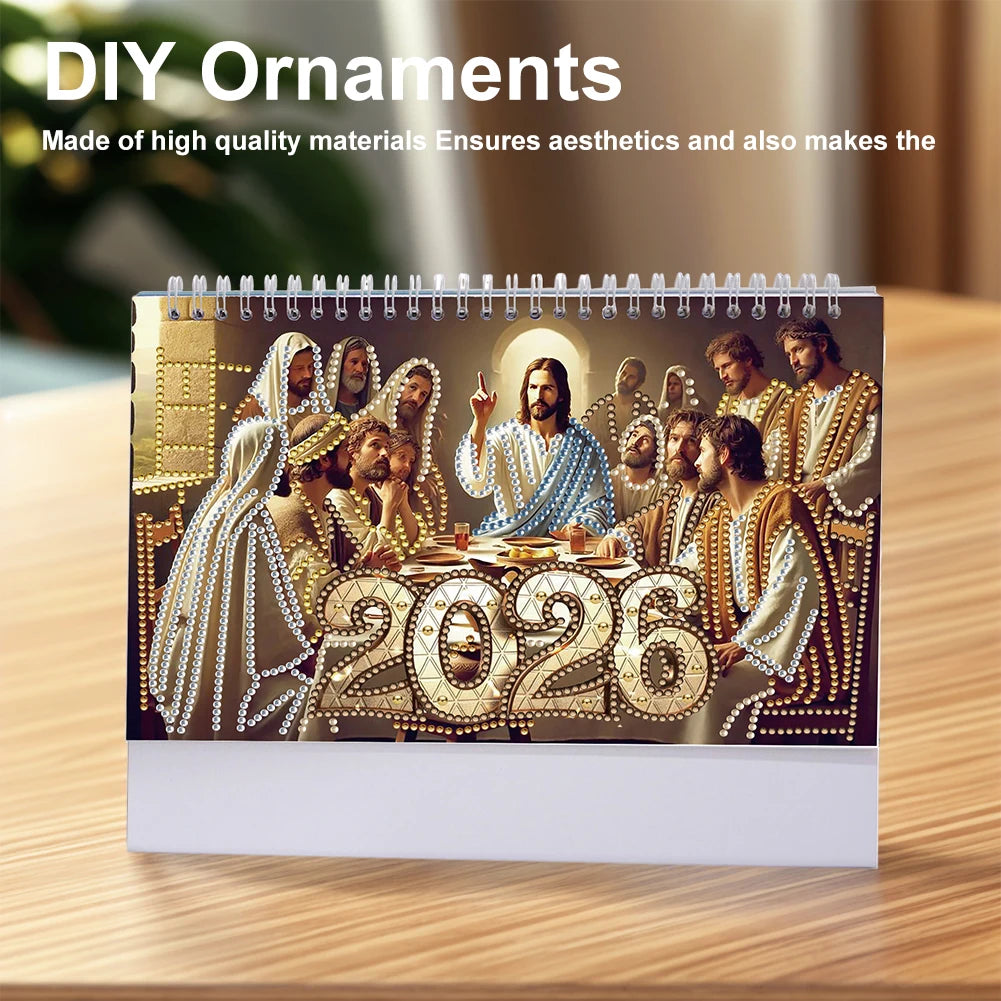 2026 Calendar DIY Diamond Painting Art Kit Diamond Painting Kit DIY Diamond Art Desk Calendar for Home Office School Scheduling