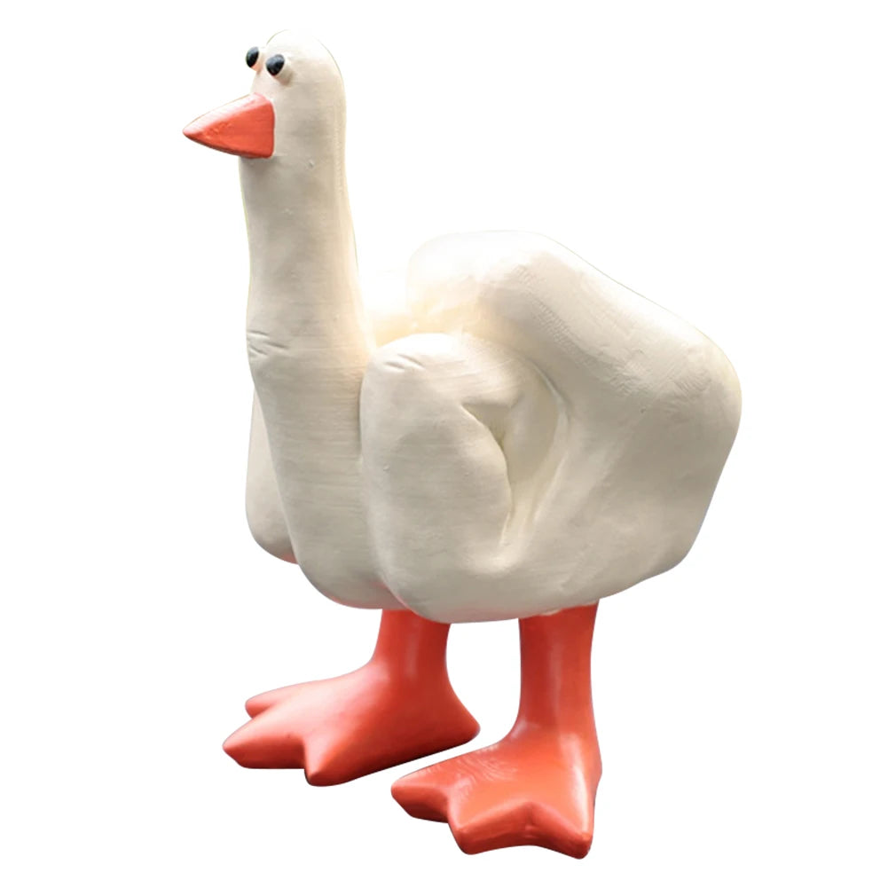 Middle Finger Duck Decorative Figurine Resin Tabletop Duck Ornament 7.5cm Funny Duck Statue for Home Garden Desk Decoration