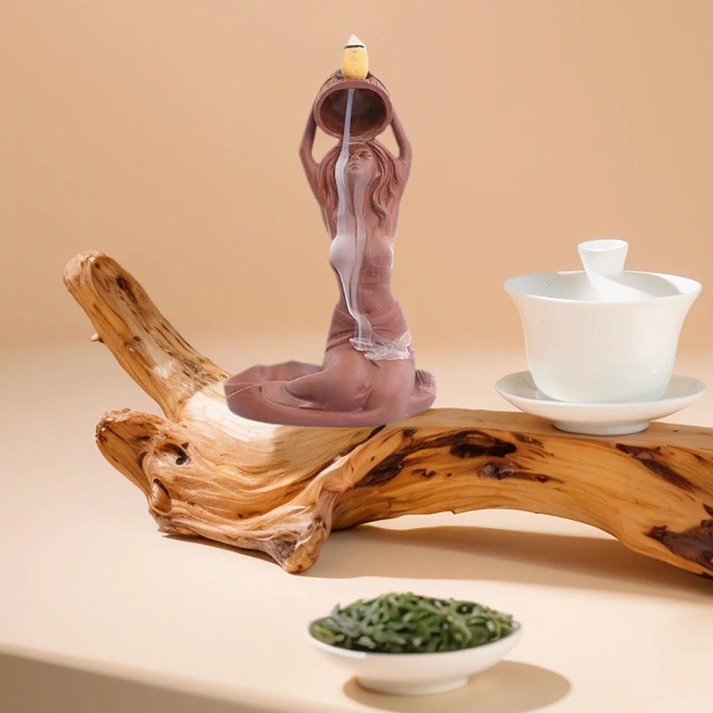 Backflow Incense Burner Waterfall Incense Holder Creative Backflow Incense Holder Decorative Aroma Stove for Home Office