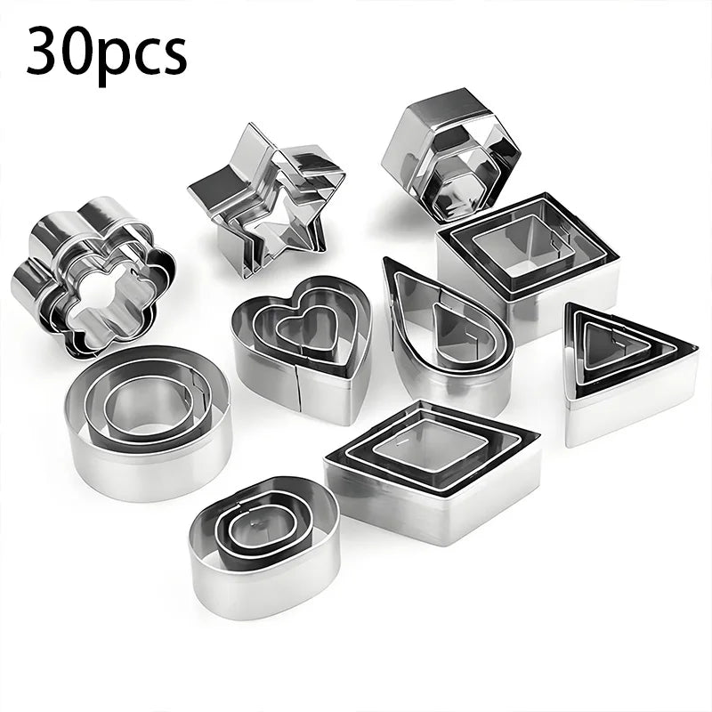 Stainless Steel Cookie Cutter Set - Floral Shape Baking Tools for Cookies, Chocolate Molds, Cake Decorating, Dishwasher