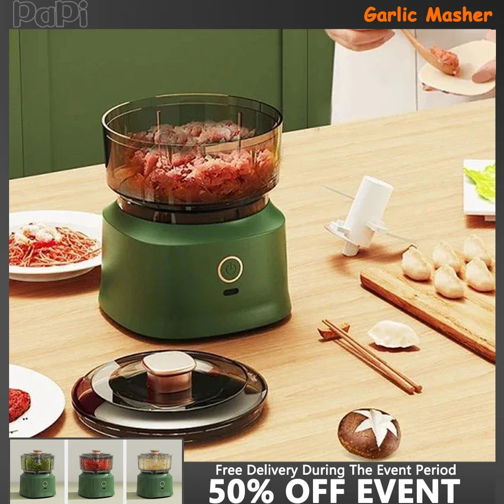 "350ML Kitchen Multifunctional Foods Chopper Grinder - Household Garlic Masher & Auxiliary Food Machine"