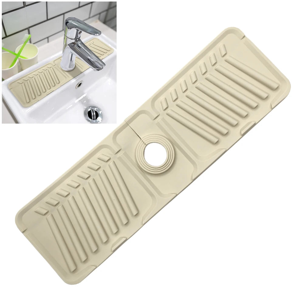 Silicone Faucet Splash Pad Multipurpose Toilet Soap Storage Faucet Mat for Rapid Drainage Kitchen Foldable Drainage Mat