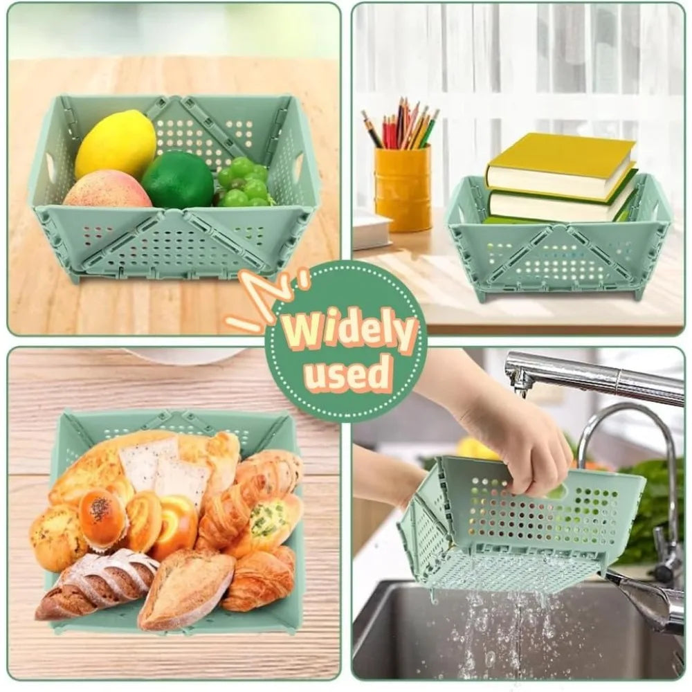 Thickened Collapsible multifunctional Strainers and Colander for Kitchen, Wash Foldable Storage Drain basket for Pasta, Fruit, V