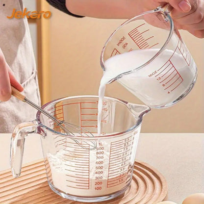 500ml Heat-Resistant Glass Measuring Cup with Precise Scale and Ergonomic Microwave-Safe Handle for Baking and Cooking
