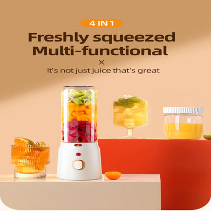Portable USB Rechargeable Juicer with Dual Cups Compact Lightweight for Fresh Juice on-the-go Perfect for Travel and Gym