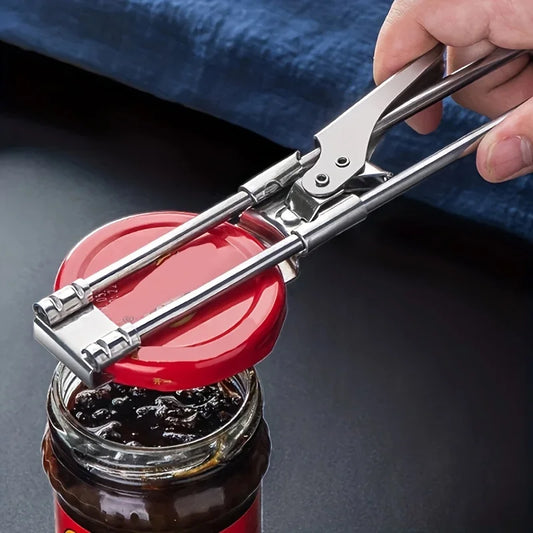 Stainless Steel Adjustable Can Opener with Non Slip Grip Multi Function Bottle And Can Opener, Essential Kitchen Tool