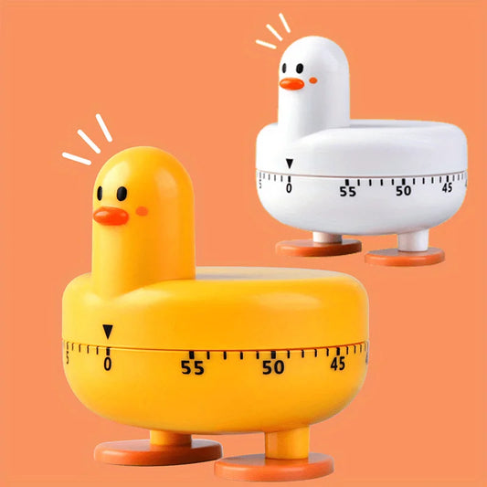Cute Duck Kitchen Timer – 3 Challenges with Colorful Ducks – No Battery, ABS Plastic – Countdown Alarm for Cooking