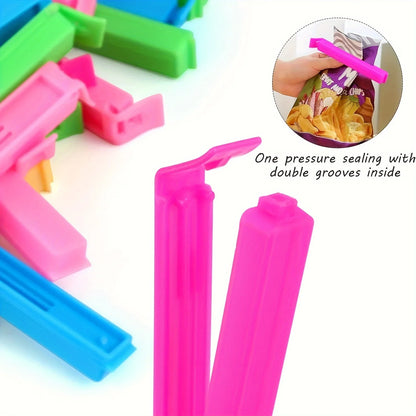 Heavy Duty Plastic Food Clips, Non-Slip Grip, Multi-Color, for Bread, Chips, Pastries, Eco-Friendly Reusable Kitchen Storage