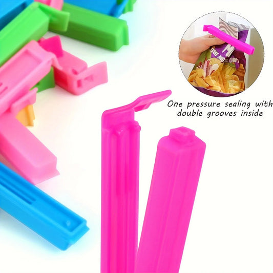Heavy Duty Plastic Food Clips, Non-Slip Grip, Multi-Color, for Bread, Chips, Pastries, Eco-Friendly Reusable Kitchen Storage